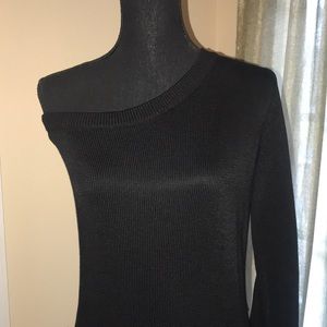 {MMK] Michael Kors One Shoulder Sweater Dress Black